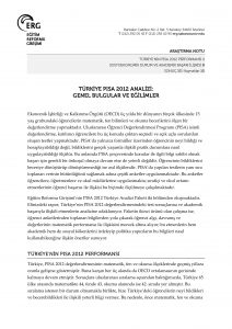 Türkiye PISA 2012 Analizi: Genel Bulgular ve Eğilimler